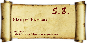 Stumpf Bartos névjegykártya